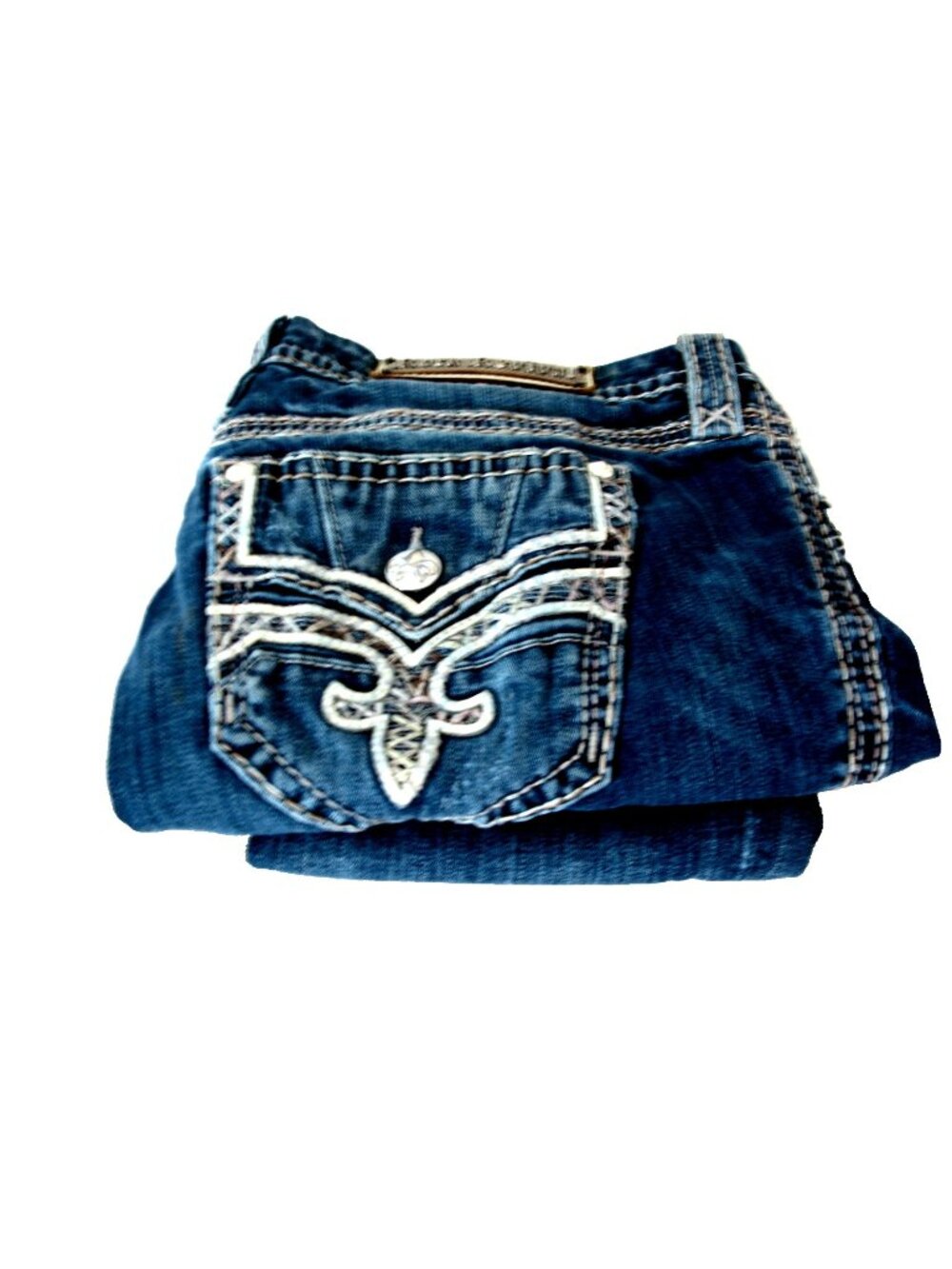 Rock Revival Jeans Women's 34 BlueDenim Cordette easySkinny straight Embroidered